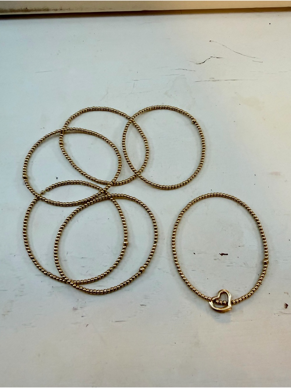 Gold-Tone Beaded Wrap Bracelet with Heart Accent by e.motion - Picture 6 of 6